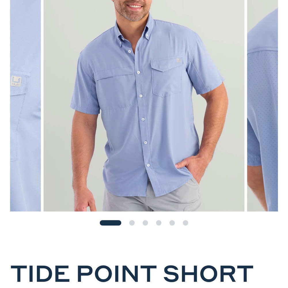 Huk Men's Casual Button Down Shirt - Sky Blue